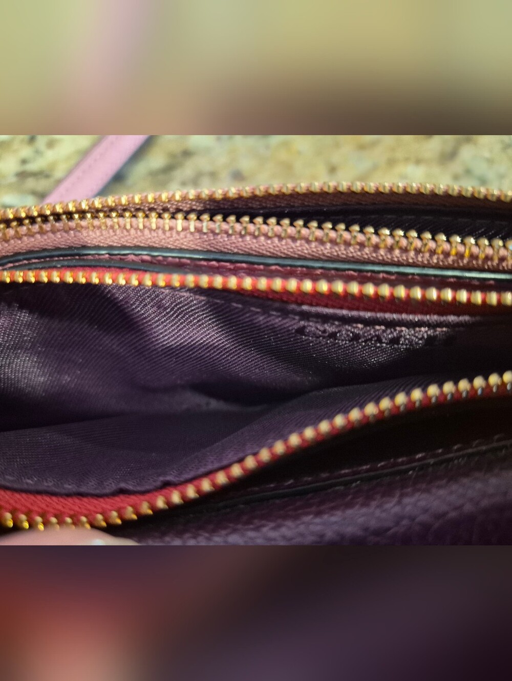 Coach Purple and Pink Leather Wristlet Clutch - Picture 7 of 8